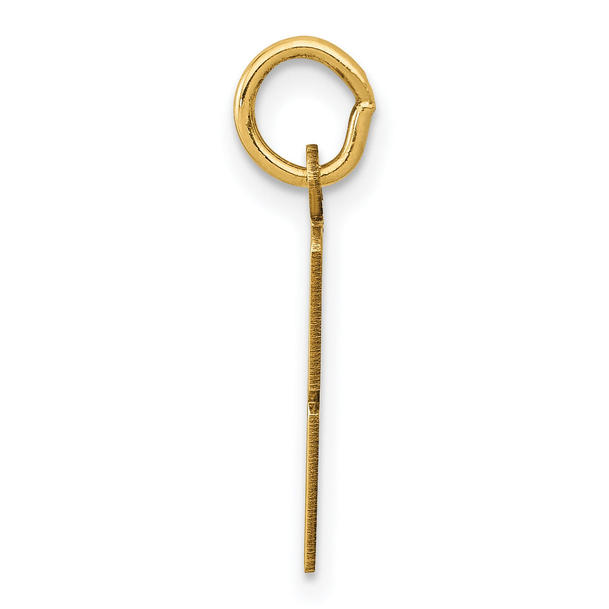 Small Elongated Number 18 Charm Pendant in Real 14k Yellow Gold