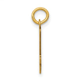 14k Yellow Gold Number 24 Pendant, Polished Block Style Sports Charm for Men or Women