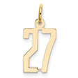 14k Yellow Gold Number 27 Pendant with Modern Cutout Design