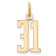 14k Yellow Gold Number 31 Pendant Charm, Bold Block Numerals, Mens or Womens Jewelry