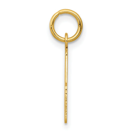 Small Elongated Number 33 Charm Pendant in Real 14k Yellow Gold