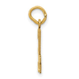 Small Elongated Number 34 Charm Pendant in Real 14k Yellow Gold