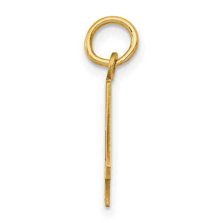 14k Yellow Gold Number 42 Pendant Charm with Modern Cutout Design