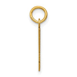 Small Elongated Number 44 Charm Pendant in Real 14k Yellow Gold