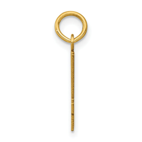 Small Elongated Number 44 Charm Pendant in Real 14k Yellow Gold