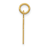 Small Elongated Number 46 Charm Pendant in Real 14k Yellow Gold