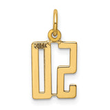 14k Yellow Gold Number 50 Pendant, Modern Cutout Milestone Charm, Unisex Anniversary Jewelry