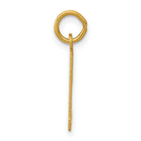 Small Elongated Number 51 Charm Pendant in Real 14k Yellow Gold