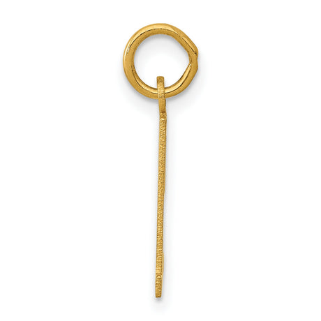 Small Elongated Number 51 Charm Pendant in Real 14k Yellow Gold