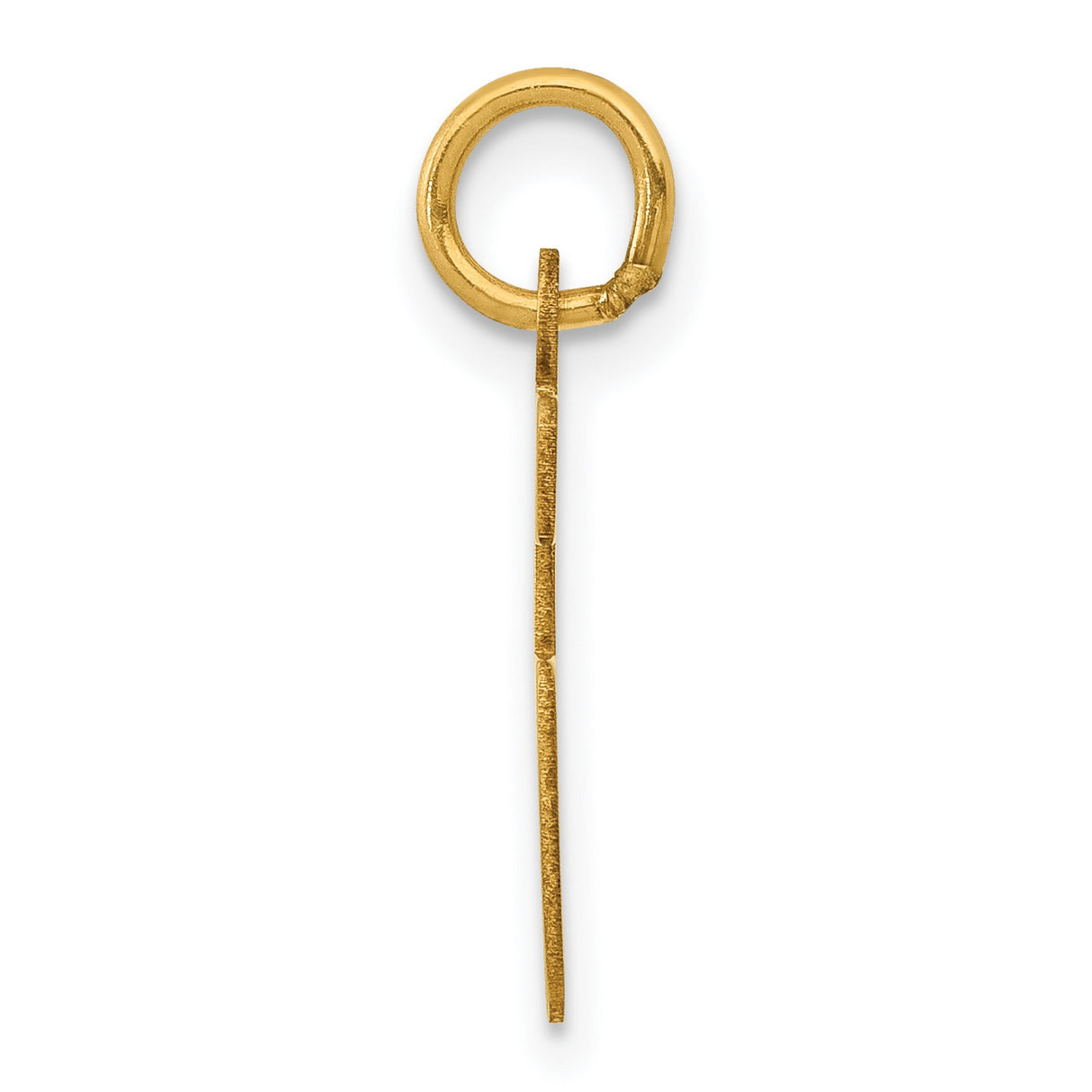 Small Elongated Number 66 Charm Pendant in Real 14k Yellow Gold