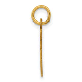 Small Elongated Number 66 Charm Pendant in Real 14k Yellow Gold