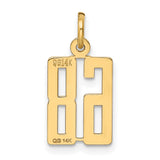 Small Elongated Number 68 Charm Pendant in Real 14k Yellow Gold