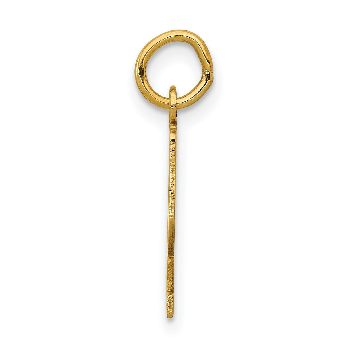 14k Yellow Gold Number 72 Pendant Charm, Polished Minimalist Jewelry for Men or Women