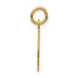 14k Yellow Gold Number 72 Pendant Charm, Polished Minimalist Jewelry for Men or Women