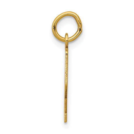 14k Yellow Gold Number 72 Pendant Charm, Polished Minimalist Jewelry for Men or Women