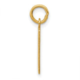 Small Elongated Number 80 Charm Pendant in Real 14k Yellow Gold