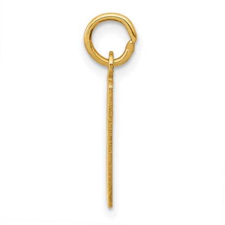 Small Elongated Number 80 Charm Pendant in Real 14k Yellow Gold