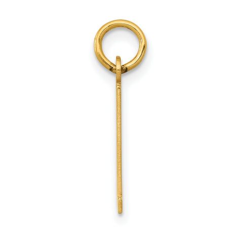 Small Elongated Number 81 Charm Pendant in Real 14k Yellow Gold