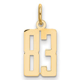 14k Yellow Gold Number 83 Pendant, Bold Cutout Sports Charm, Polished Unisex Jewelry