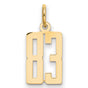 14k Yellow Gold Number 83 Pendant, Bold Cutout Sports Charm, Polished Unisex Jewelry