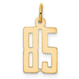 Small Elongated Number 85 Charm Pendant in Real 14k Yellow Gold