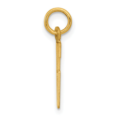 Small Elongated Number 86 Charm Pendant in Real 14k Yellow Gold