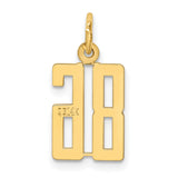 Small Elongated Number 86 Charm Pendant in Real 14k Yellow Gold
