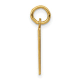 Small Elongated Number 87 Charm Pendant in Real 14k Yellow Gold