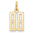 Small Elongated Number 88 Charm Pendant in Real 14k Yellow Gold