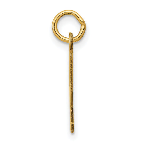 Small Elongated Number 92 Charm Pendant in Real 14k Yellow Gold