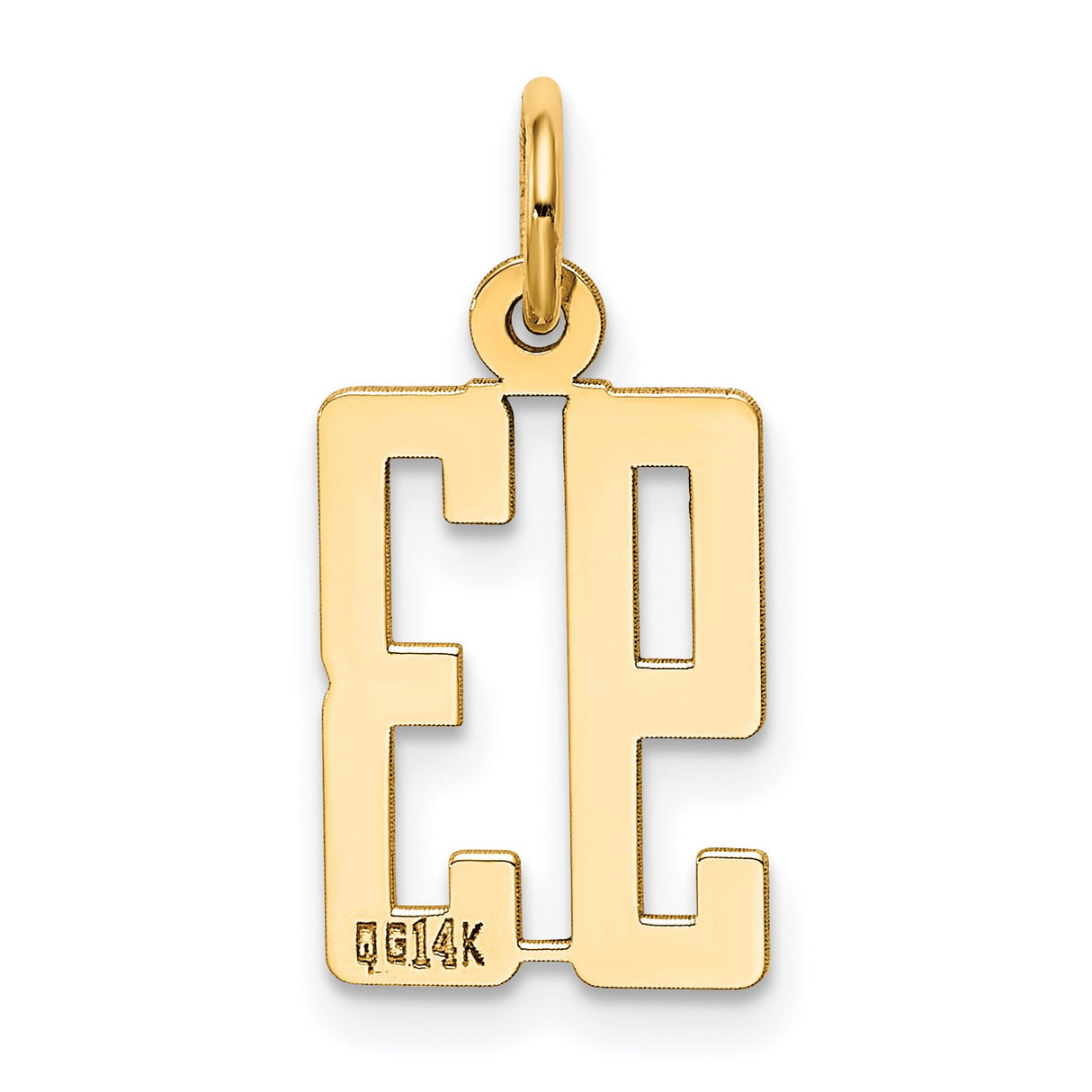 14k Yellow Gold Number 93 Pendant Charm, Bold Font Numeric Jewelry for Unisex Wear