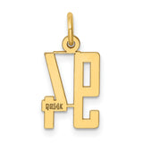 14k Yellow Gold Number 94 Pendant, Bold Modern Unisex Numeric Charm