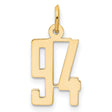 14k Yellow Gold Number 94 Pendant, Bold Modern Unisex Numeric Charm