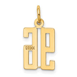 Small Elongated Number 96 Charm Pendant in Real 14k Yellow Gold