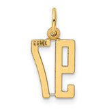 14k Yellow Gold Number 97 Pendant Charm, Bold Cutout Design, Unisex Sports Jewelry
