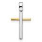 Polished Cross Charm Pendant in Real 14k Multi-Tone Gold