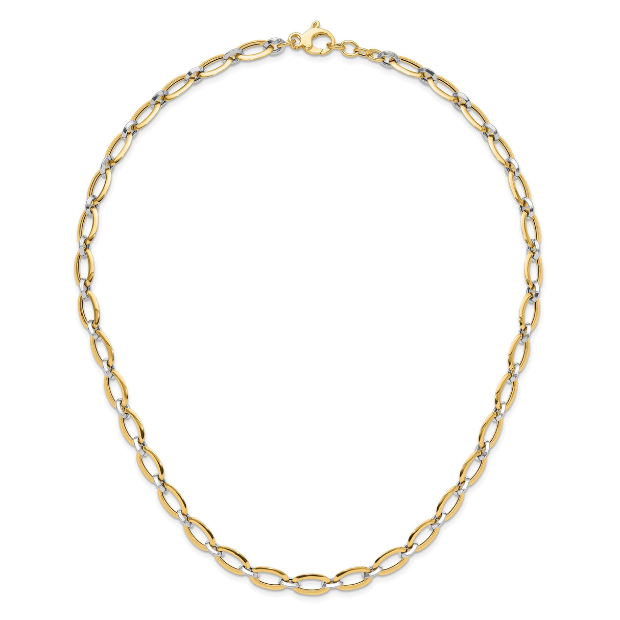 14K Two-tone Gold 6.79 mm Polished Chain Necklace