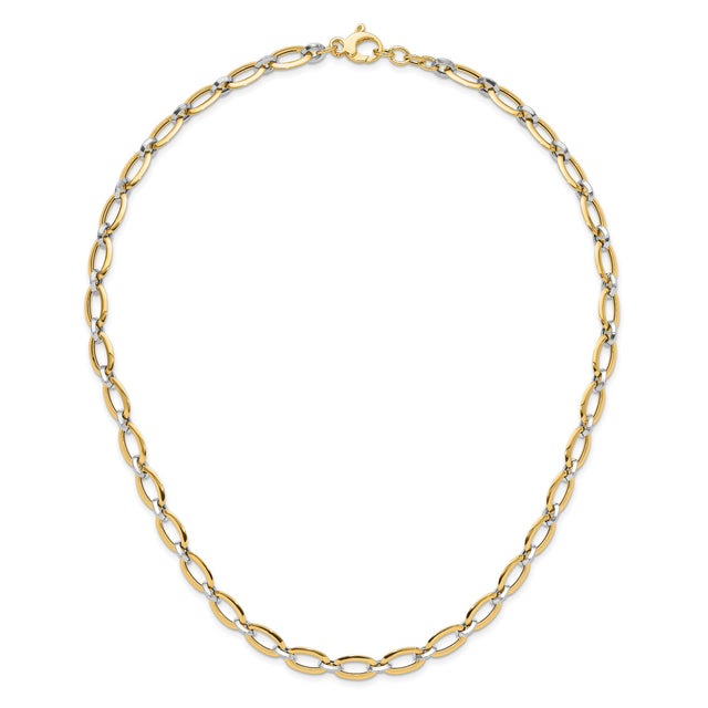 14K Two-tone Gold 6.79 mm Polished Chain Necklace