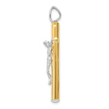 Crucifix Charm Pendant in Real 14k Multi-Tone Gold