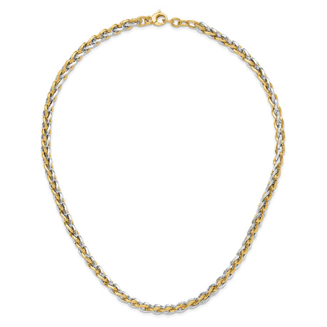14K Two-tone Gold 5.5 mm Polished Chain Necklace alternate angle