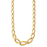 14K Yellow Gold 13 mm Polished Chain Necklace