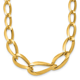 14K Yellow Gold 13 mm Polished Chain Necklace detail view