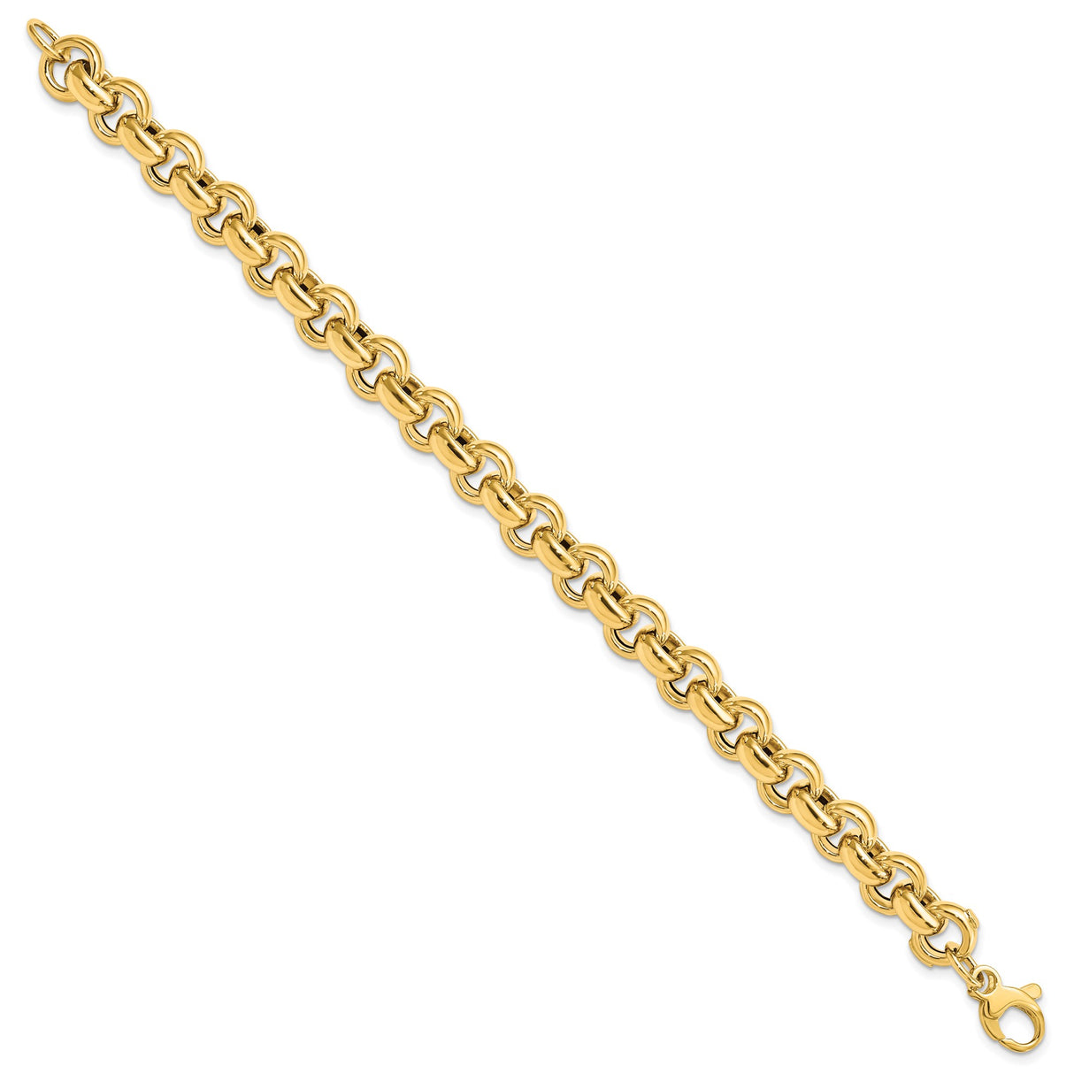 14K Yellow Gold 8.75 mm Polished Chain Bracelet