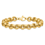 14K Yellow Gold 8.75 mm Polished Chain Bracelet alternate angle