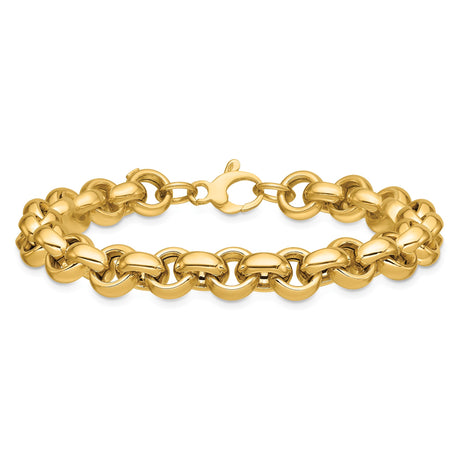 14K Yellow Gold 8.75 mm Polished Chain Bracelet alternate angle