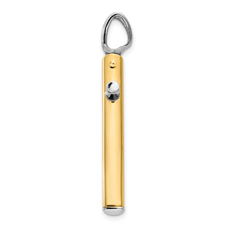 14k Multi-Tone Gold Cross Pendant, Polished Mirror Finish, Minimalist Religious Design