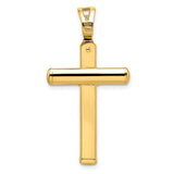 14k Yellow Gold Crucifix Pendant with Raised Jesus Figure, Latin Cross Religious Charm