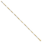 14K Two-tone Gold 3 mm Polished Chain Anklet