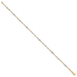 14K Two-tone Gold 4 mm Polished Chain Anklet