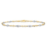 14K Two-tone Gold 4 mm Polished Chain Anklet alternate angle